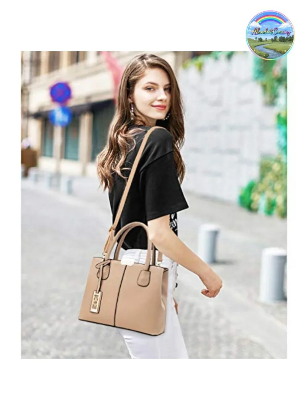 PU Leather Shoulder Tote Bag Top Handle Satchel Crossbody
